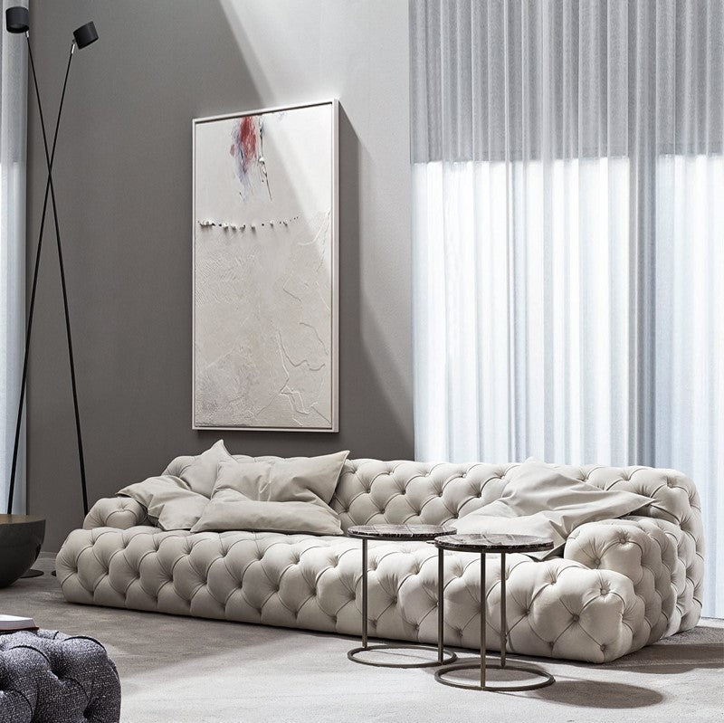 Italian Style Light Luxury Fabric Zipper Sofa Postmodern Classic Large and Small Apartment Model Home Creative Design Sofa