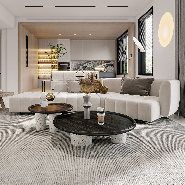 Italian Minimalist Modern Irregular Piano Key Living Room Corner Arc Art Creative Internet Celebrity Style Chaise Fabric Sofa