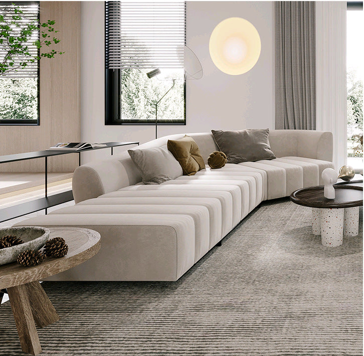 Italian Minimalist Modern Irregular Piano Key Living Room Corner Arc Art Creative Internet Celebrity Style Chaise Fabric Sofa