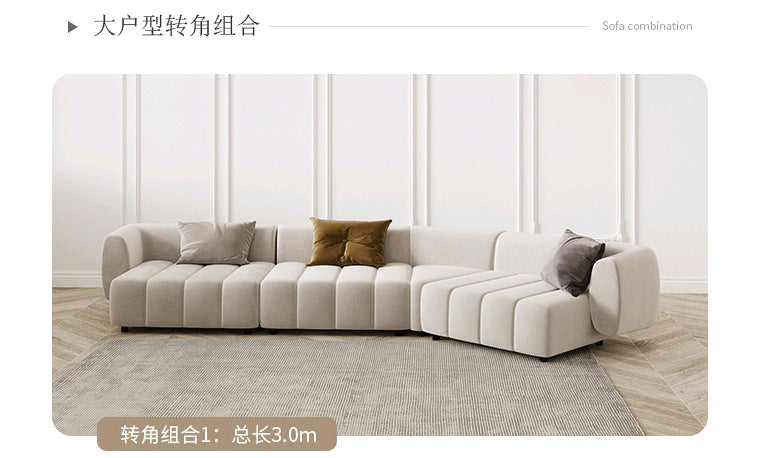 Italian Minimalist Modern Irregular Piano Key Living Room Corner Arc Art Creative Internet Celebrity Style Chaise Fabric Sofa