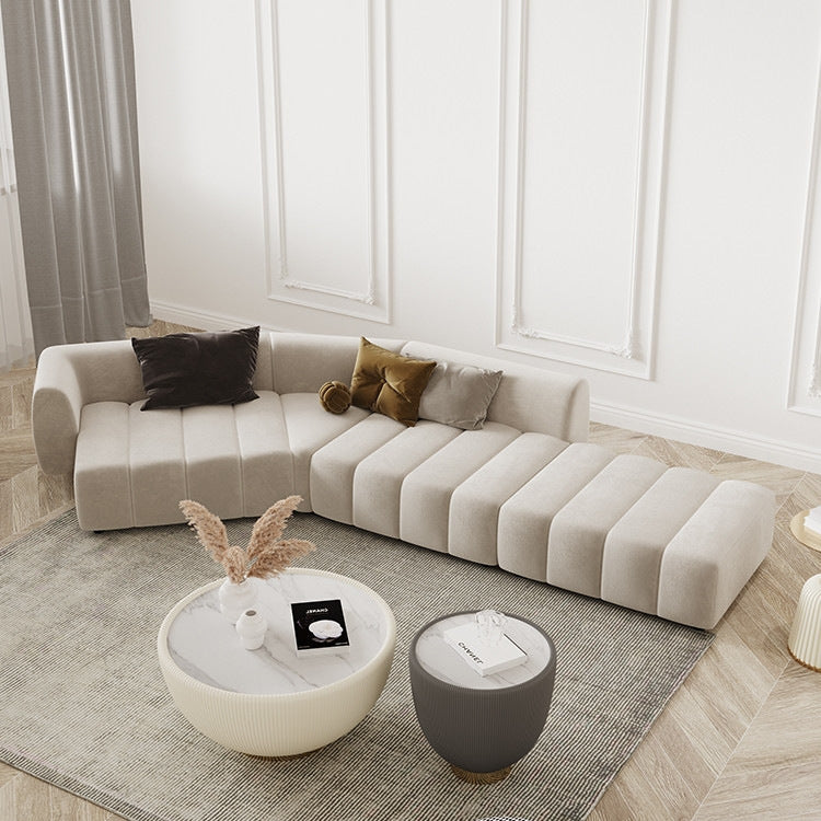 Italian Minimalist Modern Irregular Piano Key Living Room Corner Arc Art Creative Internet Celebrity Style Chaise Fabric Sofa