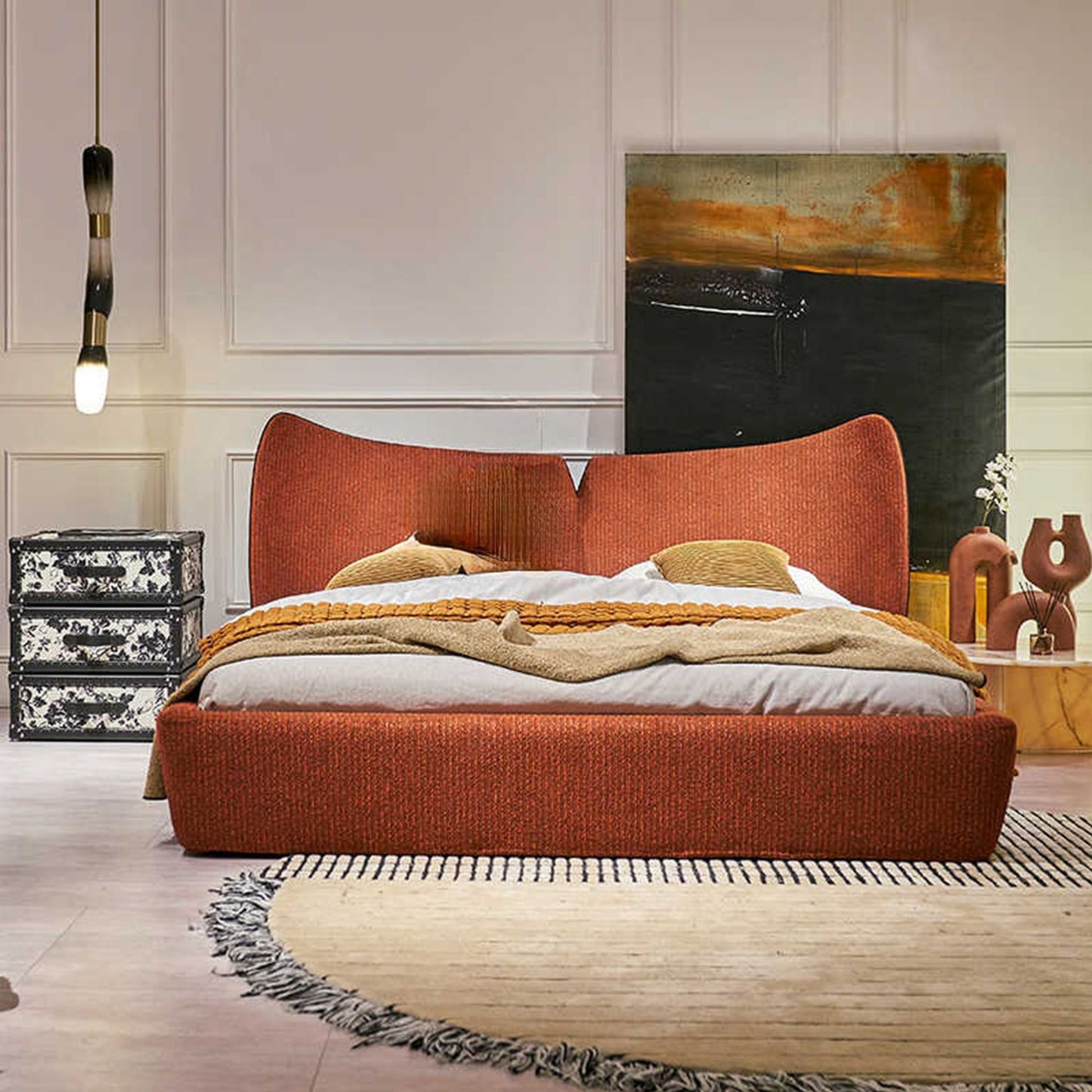 Italian Minimalist Fabric Bed