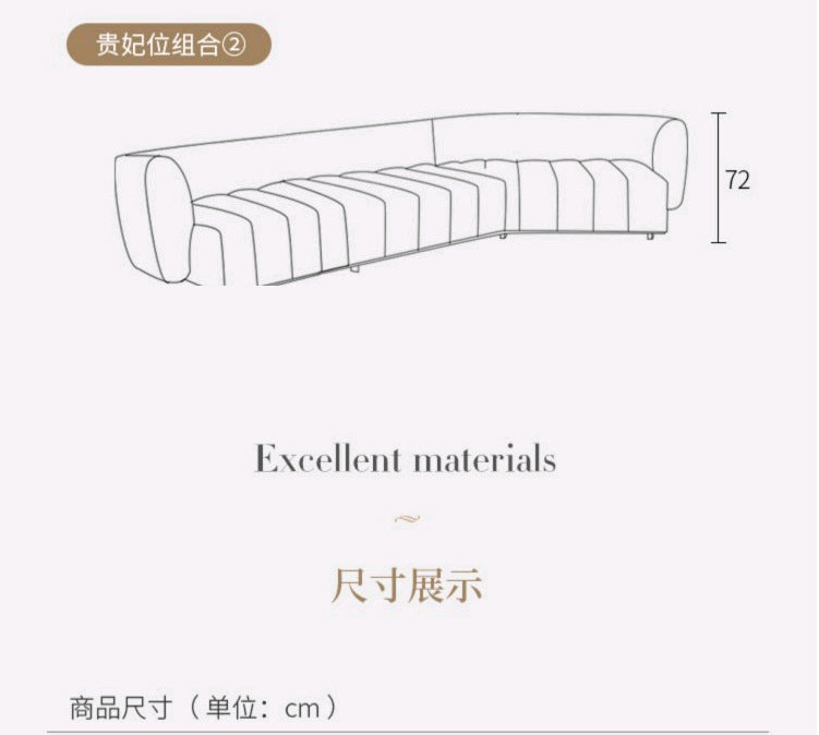 Italian Minimalist Modern Irregular Piano Key Living Room Corner Arc Art Creative Internet Celebrity Style Chaise Fabric Sofa