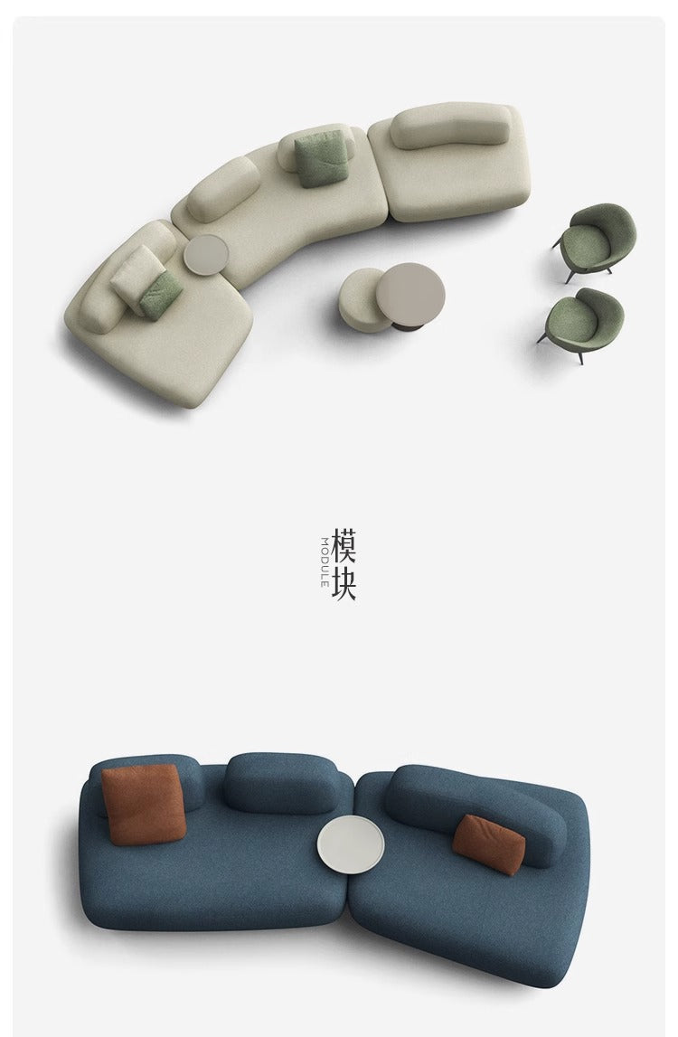 Pebble Sofa Italian Minimalist Designer Creative Large Flat Villa Living Room Hotel Fabric Combination Sofa