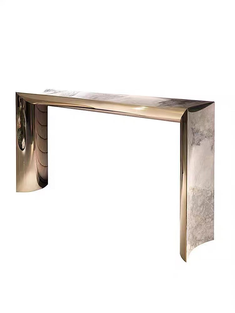 Italian Light Luxury Marble Entryway Table Modern Villa Living Room Decorative Console Designer Style Wall-Mounted Entryway Table
