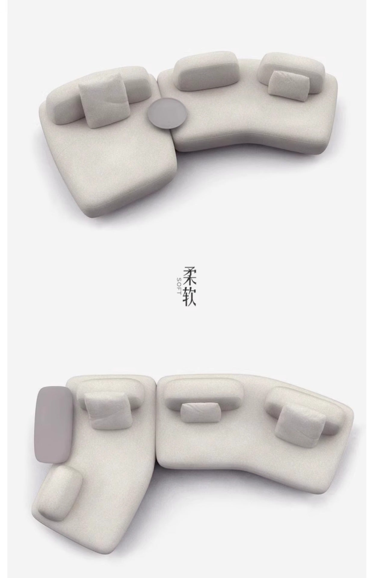 Pebble Sofa Italian Minimalist Designer Creative Large Flat Villa Living Room Hotel Fabric Combination Sofa