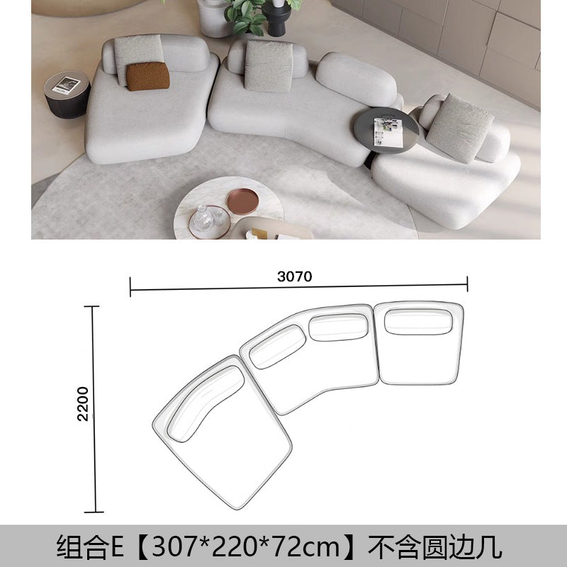 Pebble Sofa Italian Minimalist Designer Creative Large Flat Villa Living Room Hotel Fabric Combination Sofa