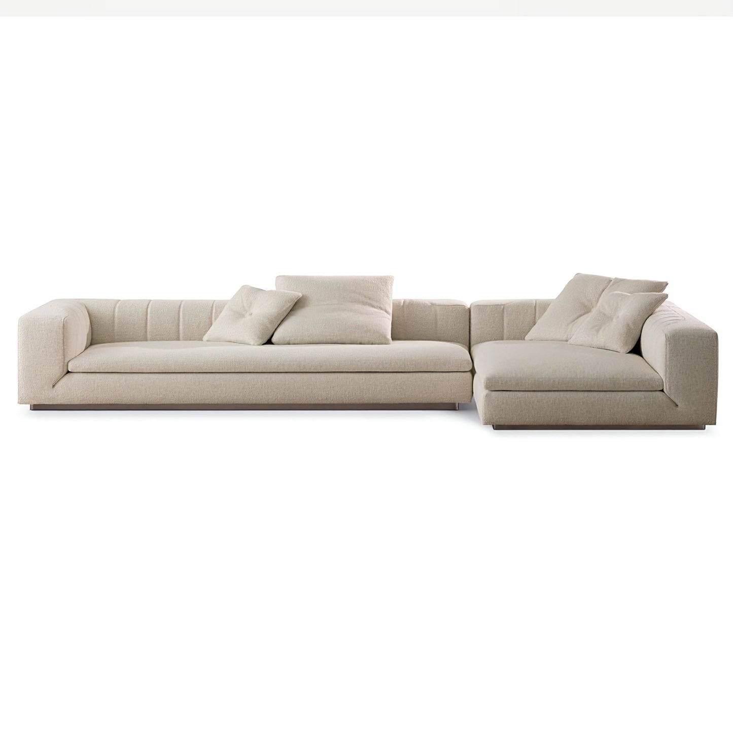 Italian Minimalist Riley Straight Leather Sofa