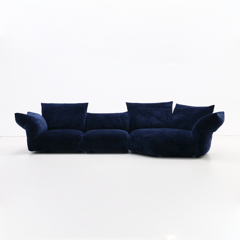 Petal Design Steel Sofa with Fabric Upholstery
