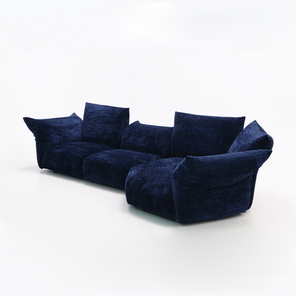 Petal Design Steel Sofa with Fabric Upholstery