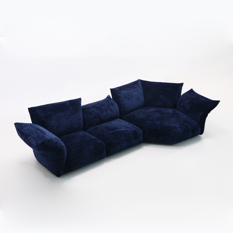 Petal Design Steel Sofa with Fabric Upholstery