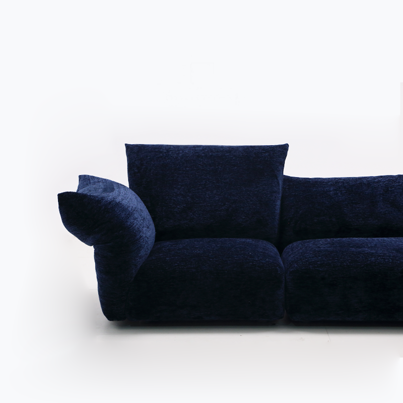 Petal Design Steel Sofa with Fabric Upholstery