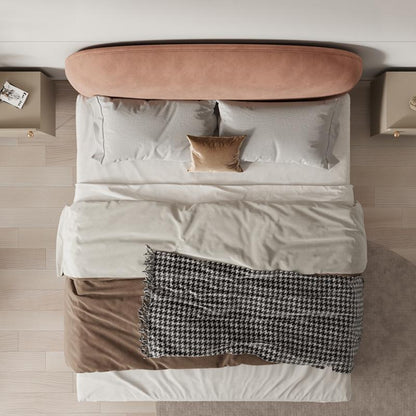 Nordic Minimalist Modern1.8m Double Bed Small Apartment Model Room Master Bedroom ins Velvet Bed Internet Celebrity Leisure Wedding Bed