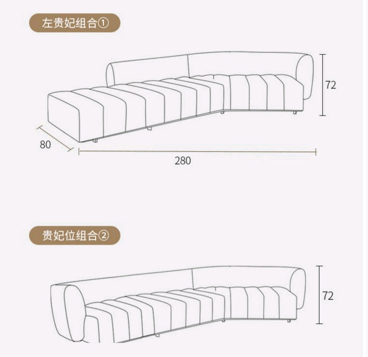 Italian Minimalist Modern Irregular Piano Key Living Room Corner Arc Art Creative Internet Celebrity Style Chaise Fabric Sofa