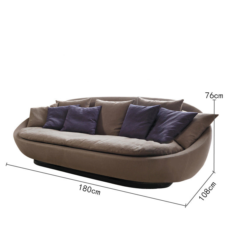 Italian Minimalist Round Fabric Single Sofa Designer Lacoon Modern Lazy Rotatable Balcony Lounge Chair