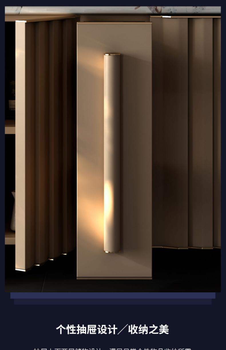 Italian Style Light Luxury Marble Sideboard Designer Model Villa Mansion Home Storage Cabinet High-end Customization
