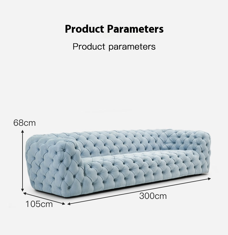 baxter Pull Button Leather Sofa