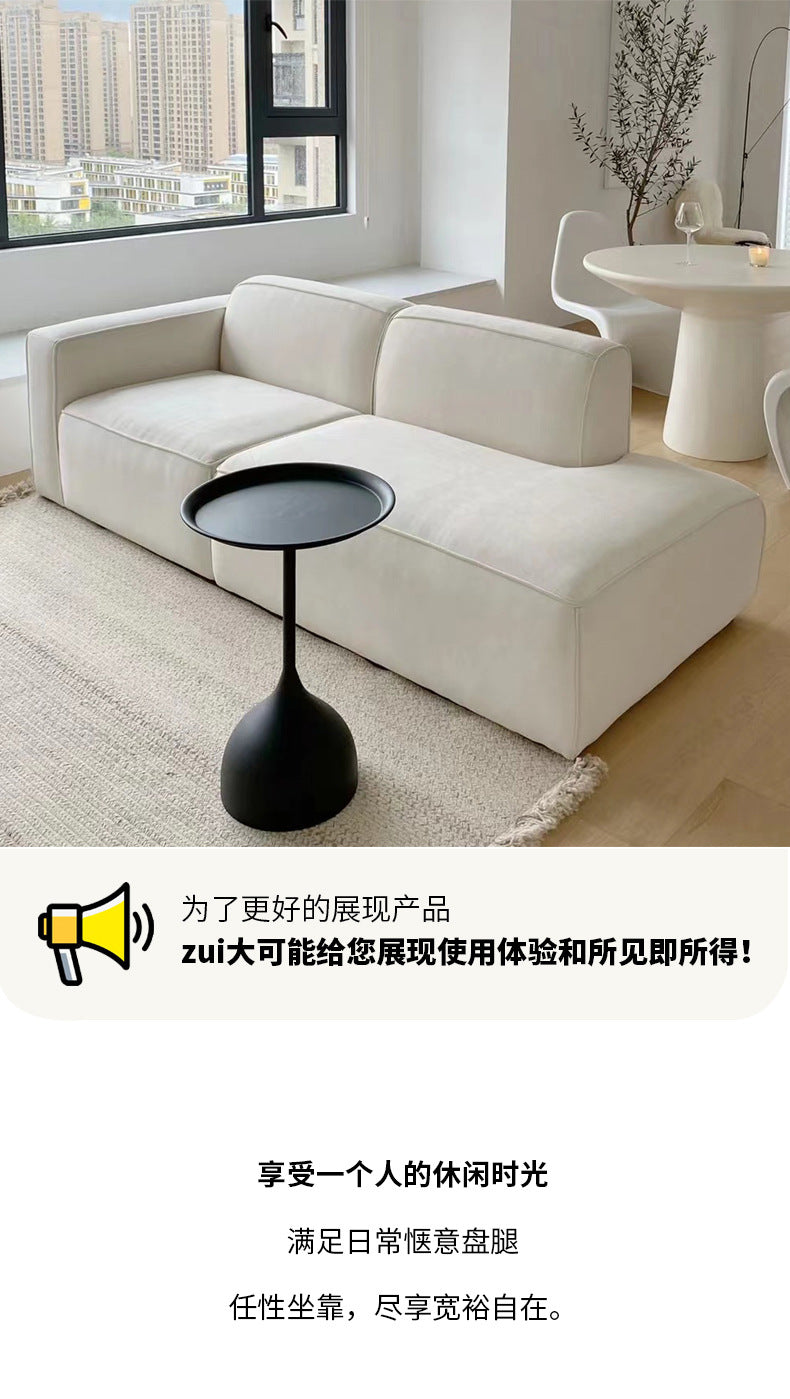 Simple Modern Modular Fabric Small Apartment Chaise Lounge Wabi-Sabi Style Living Room sofa Technology Cloth Tofu Block Small Sofa