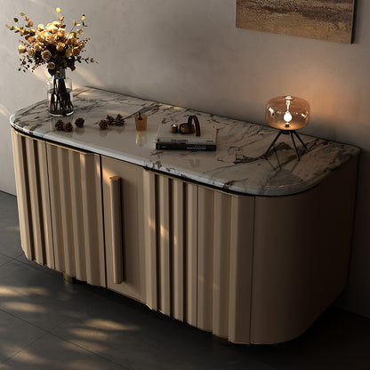 Italian Style Light Luxury Marble Sideboard Designer Model Villa Mansion Home Storage Cabinet High-end Customization
