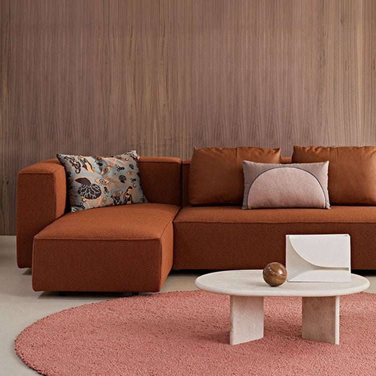 Nordic Wabi-Sabi Style Living Room Double-Sided Fabric Sofa Modular Combination Italian Minimalist Irregular Design Tofu Block Sofa
