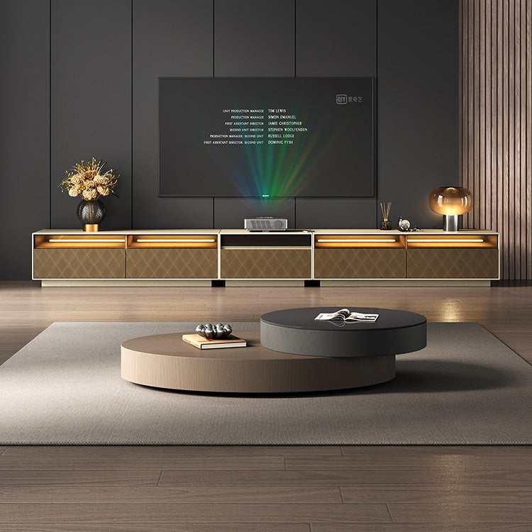 Italian Minimalist Oval Rotating Coffee Table