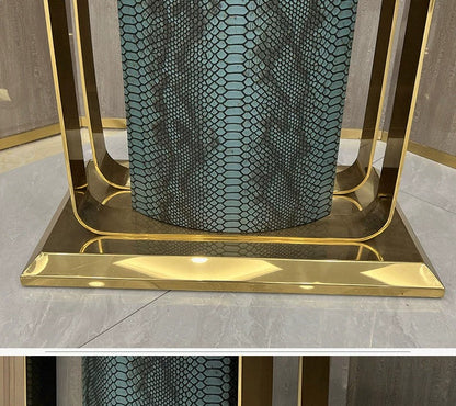Italian Style Light Luxury Entrance Hall Console Table Villa Mansion Large Flat Floor High-end Custom Stainless Steel Marble Console Table