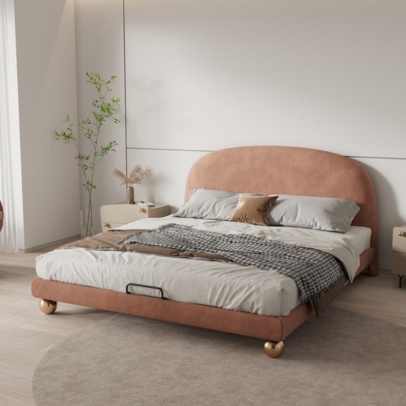 Nordic Minimalist Modern1.8m Double Bed Small Apartment Model Room Master Bedroom ins Velvet Bed Internet Celebrity Leisure Wedding Bed
