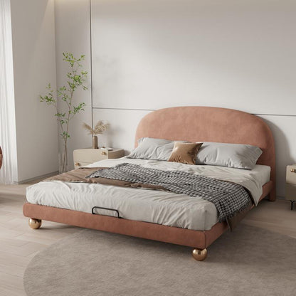 Nordic Minimalist Modern1.8m Double Bed Small Apartment Model Room Master Bedroom ins Velvet Bed Internet Celebrity Leisure Wedding Bed