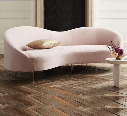 Nordic Stainless Steel Curved Sofa Modern New Style Living Room Irregular Sofa High-end Clothing Store Club Fabric Sofa