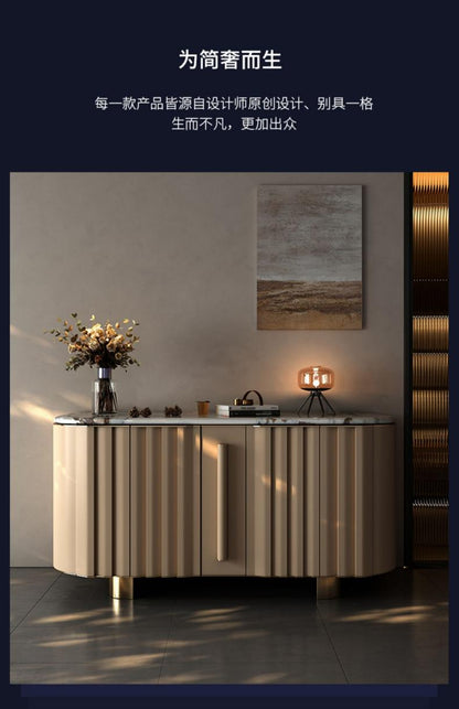 Italian Style Light Luxury Marble Sideboard Designer Model Villa Mansion Home Storage Cabinet High-end Customization