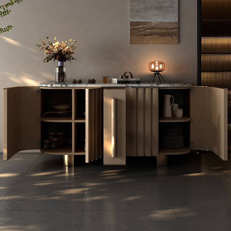 Italian Style Light Luxury Marble Sideboard Designer Model Villa Mansion Home Storage Cabinet High-end Customization