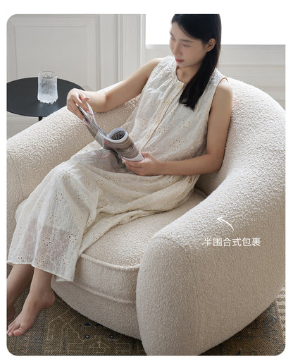 Cream Style Living Room Single Sofa Polar Bear French Minimalist Small Apartment Designer Balcony Leisure Fabric Modern