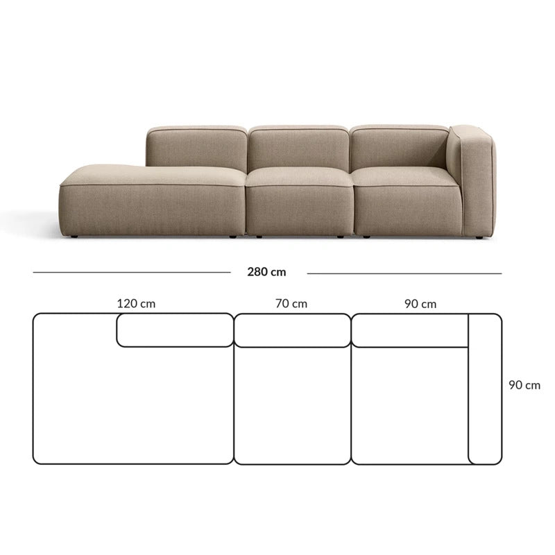 Simple Small Apartment Home Use Two or Three Seater Fabric Sofa Cotton Linen Armless Straight Row Modular Combination Reception Sofa