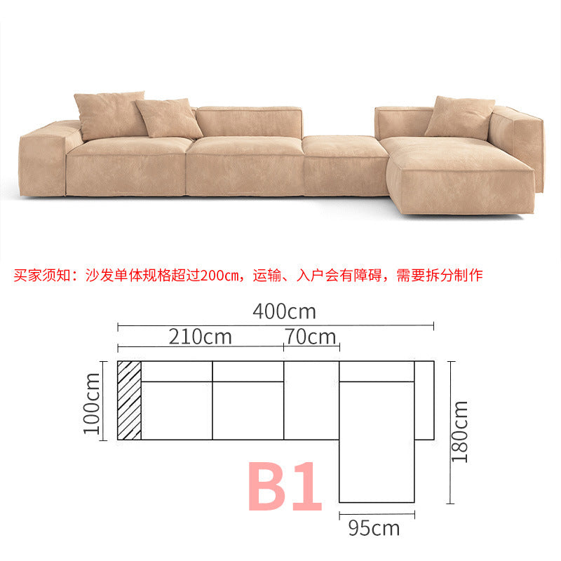 Tofu Block Double-Sided Fabric Sofa