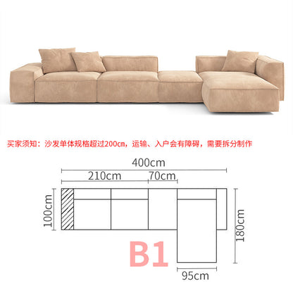 Tofu Block Double-Sided Fabric Sofa