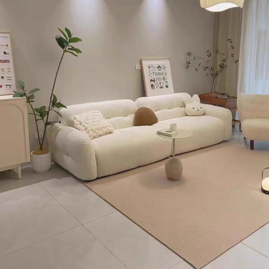 Cloud Lamb Fabric Straight Sofa