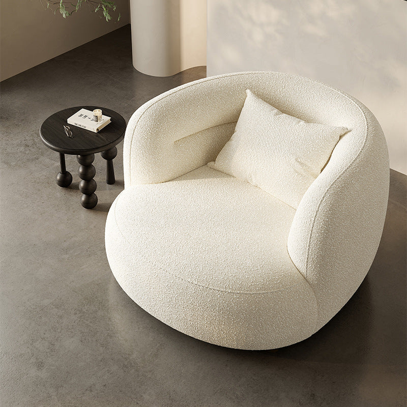 Cream Style Lamb Wool Single Sofa Chair