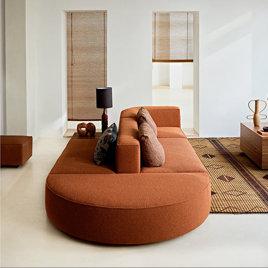 Nordic Wabi-Sabi Style Living Room Double-Sided Fabric Sofa Modular Combination Italian Minimalist Irregular Design Tofu Block Sofa