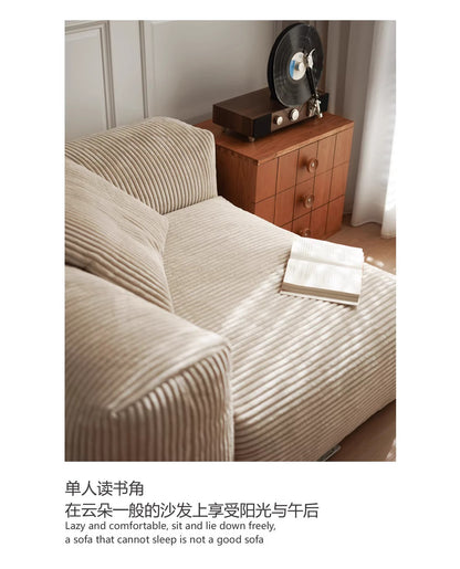 Nordic Wabi-Sabi Style Straight Corduroy Sofa Light Luxury Combination Small Apartment Homestay Free Module Multiple Tofu Blocks