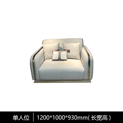 Italian Style Light Luxury Bentley Button Sofa Genuine Leather Designer Postmodern Villa Living Room Set High-end Custom Furniture