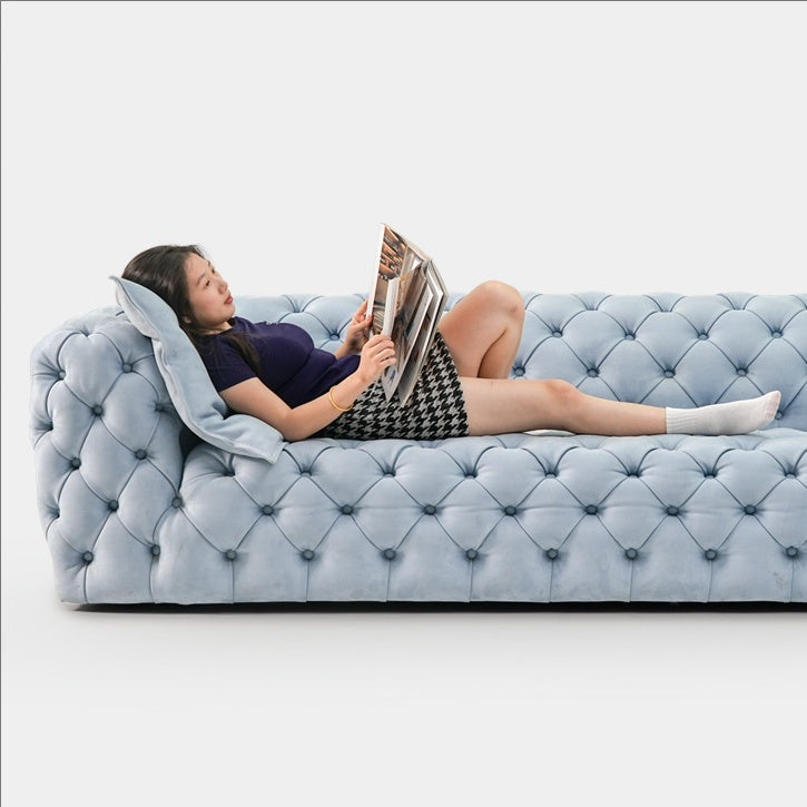 baxter Pull Button Leather Sofa