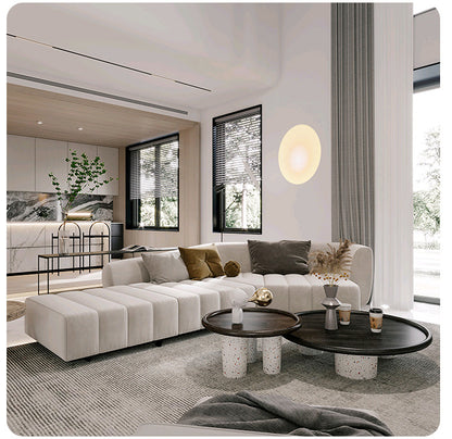 Italian Minimalist Modern Irregular Piano Key Living Room Corner Arc Art Creative Internet Celebrity Style Chaise Fabric Sofa