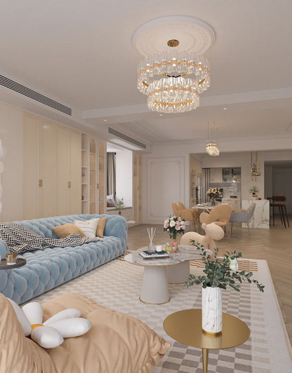 Modern Minimalist Light Luxury Living Room Art American Style Button Velvet Fabric Sofa Small Apartment Internet Celebrity Designer New Model