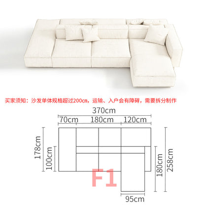 Tofu Block Double-Sided Fabric Sofa