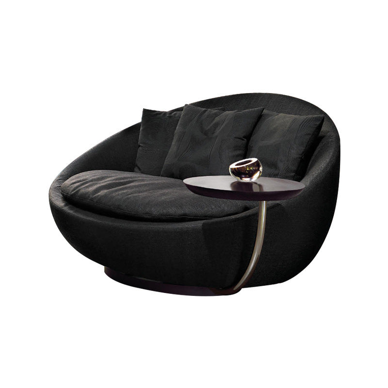 Italian Minimalist Round Fabric Single Sofa Designer Lacoon Modern Lazy Rotatable Balcony Lounge Chair