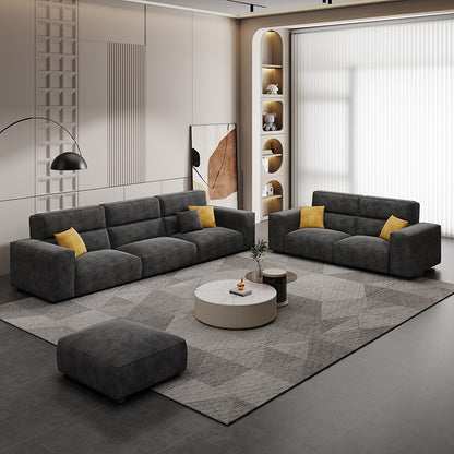 Italian Wabi-Sabi Style High-Back Straight Sofa Matte Fabric Cream Style Living Room Sofa Four-Seater Three-Seater Sofa