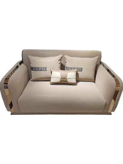 Italian Style Light Luxury Bentley Button Sofa Genuine Leather Designer Postmodern Villa Living Room Set High-end Custom Furniture