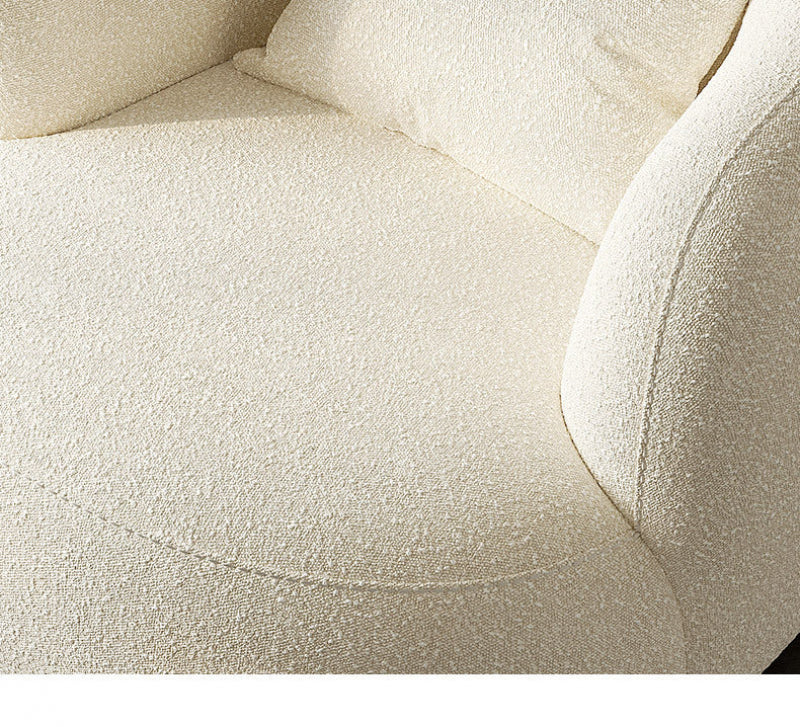 Cream Style Lamb Wool Single Sofa Chair