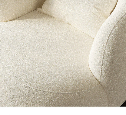 Cream Style Lamb Wool Single Sofa Chair