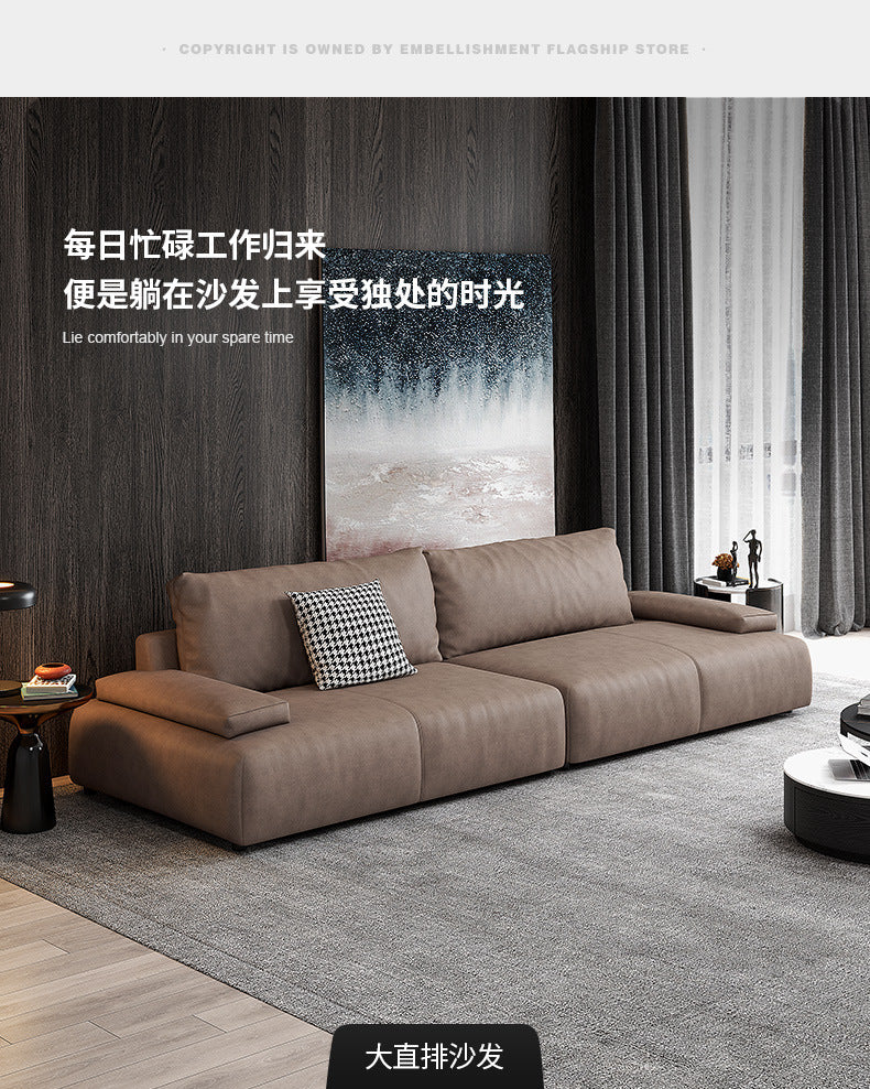 Nordic Tech Fabric Sofa Living Room Simple Modern Double Small Apartment Minimalist New Trendy Straight Three-Seater